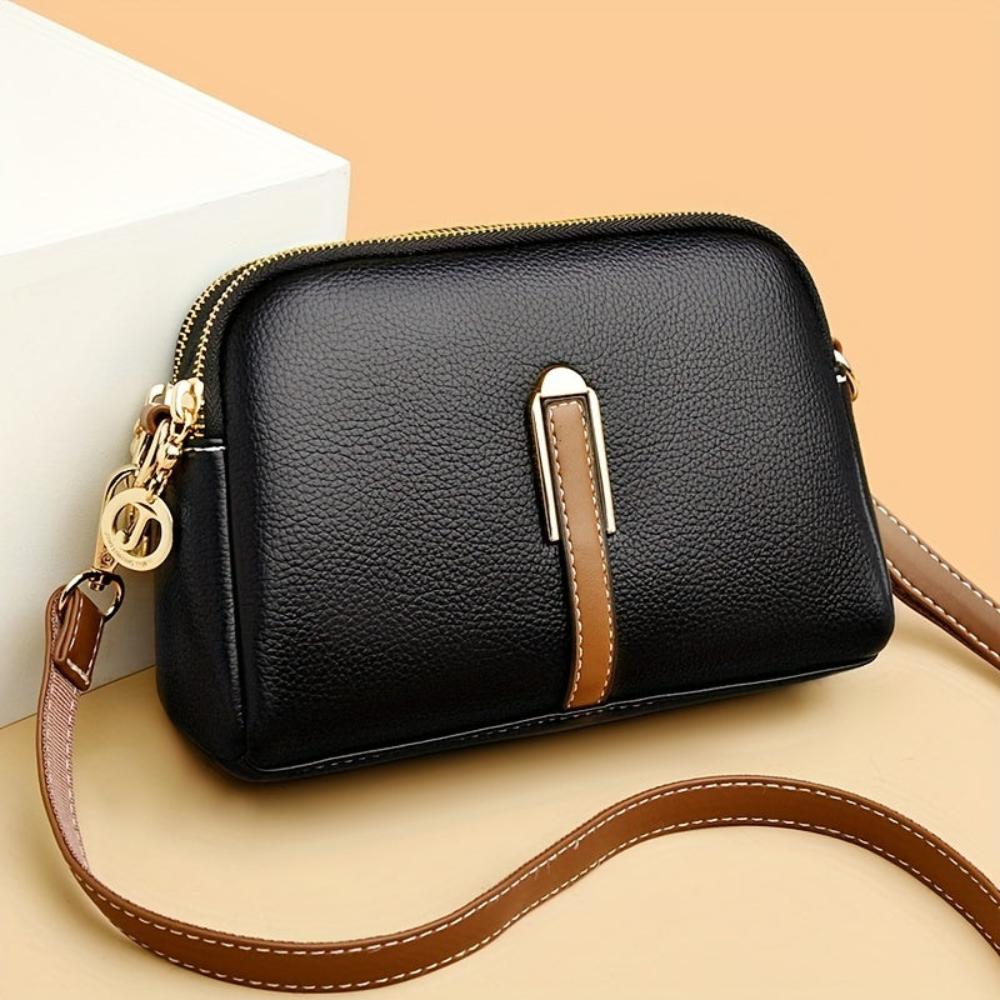 Mila Litchi Crossbody-väska med präglad design
