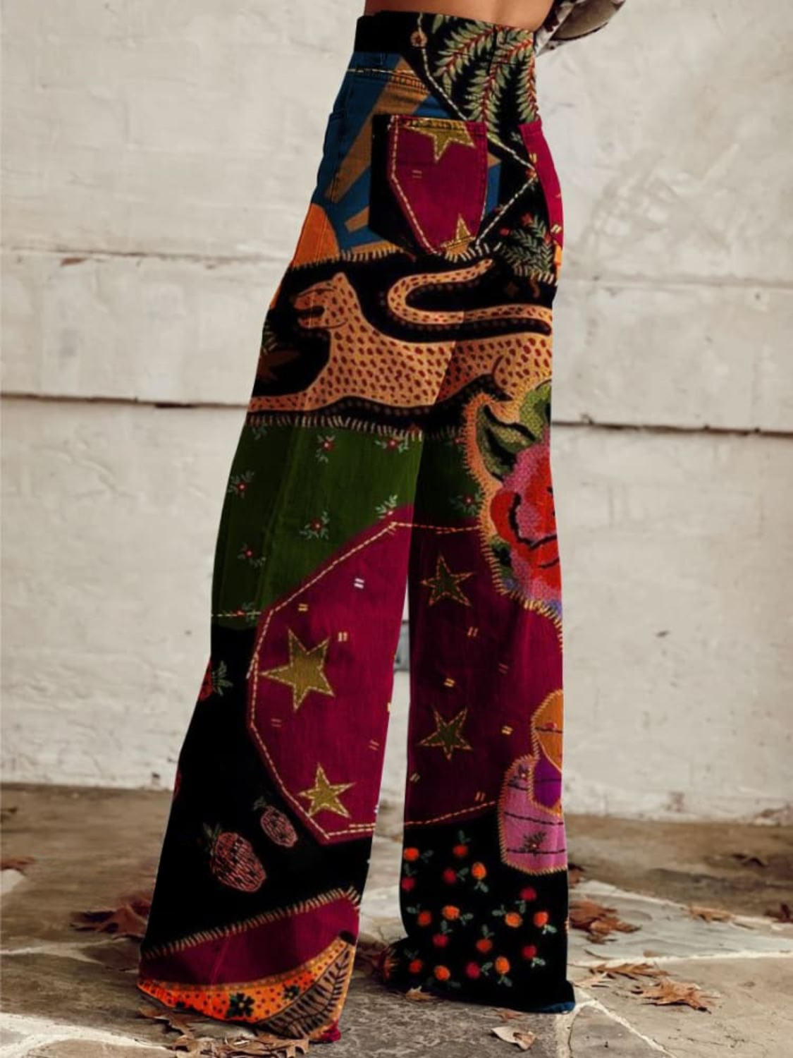 Marina Byxor med vida ben Kollektion | Boho Retro Snygga Vintage Byxor