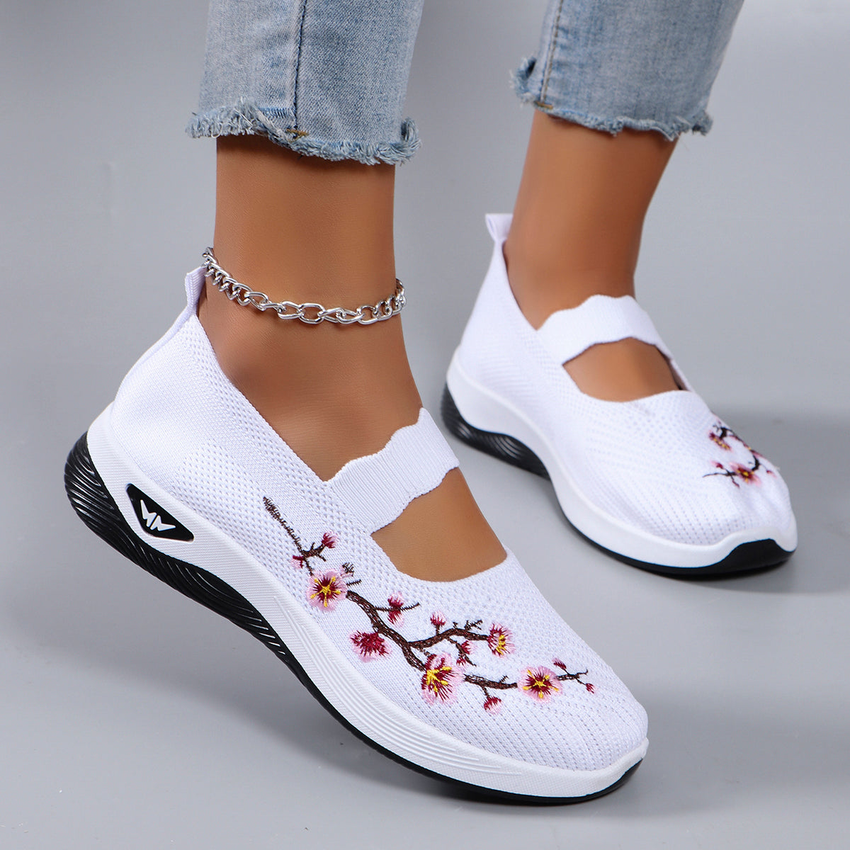 Elara | Ortopediska Blommiga Sneakers – Andningsbara, Dämpade & Stödjande