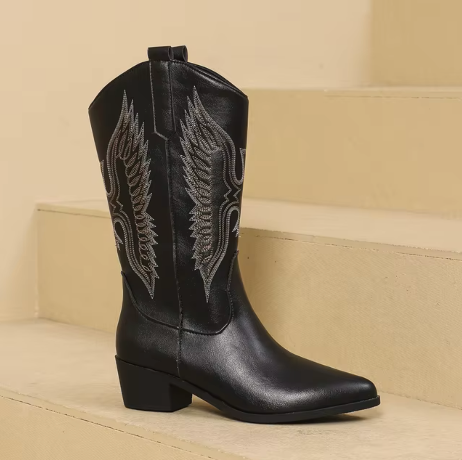 Läder Western Cowboy Stövlar
