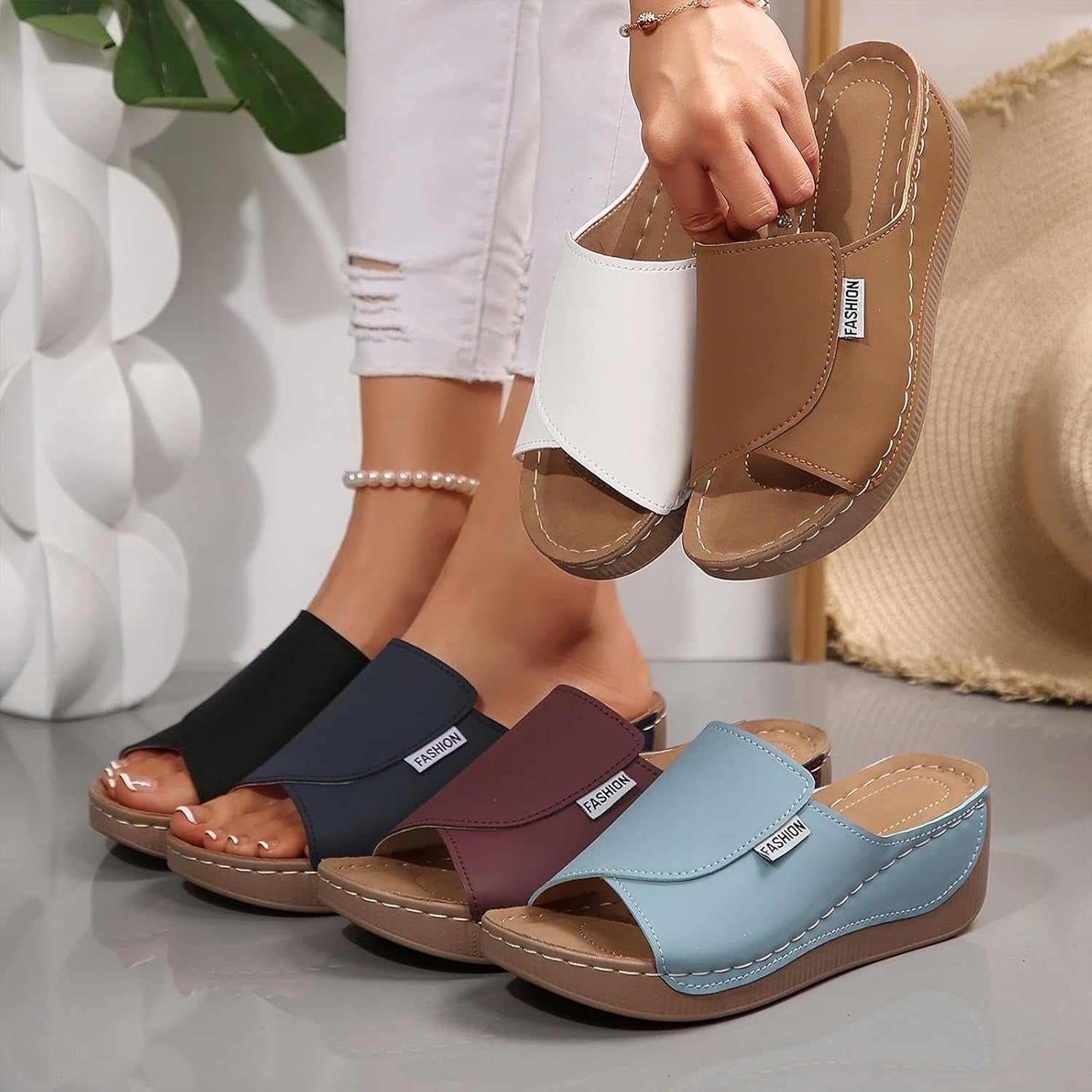 Vivian - Ergonomiska och Halkfria Sandaler för Smärtlindring