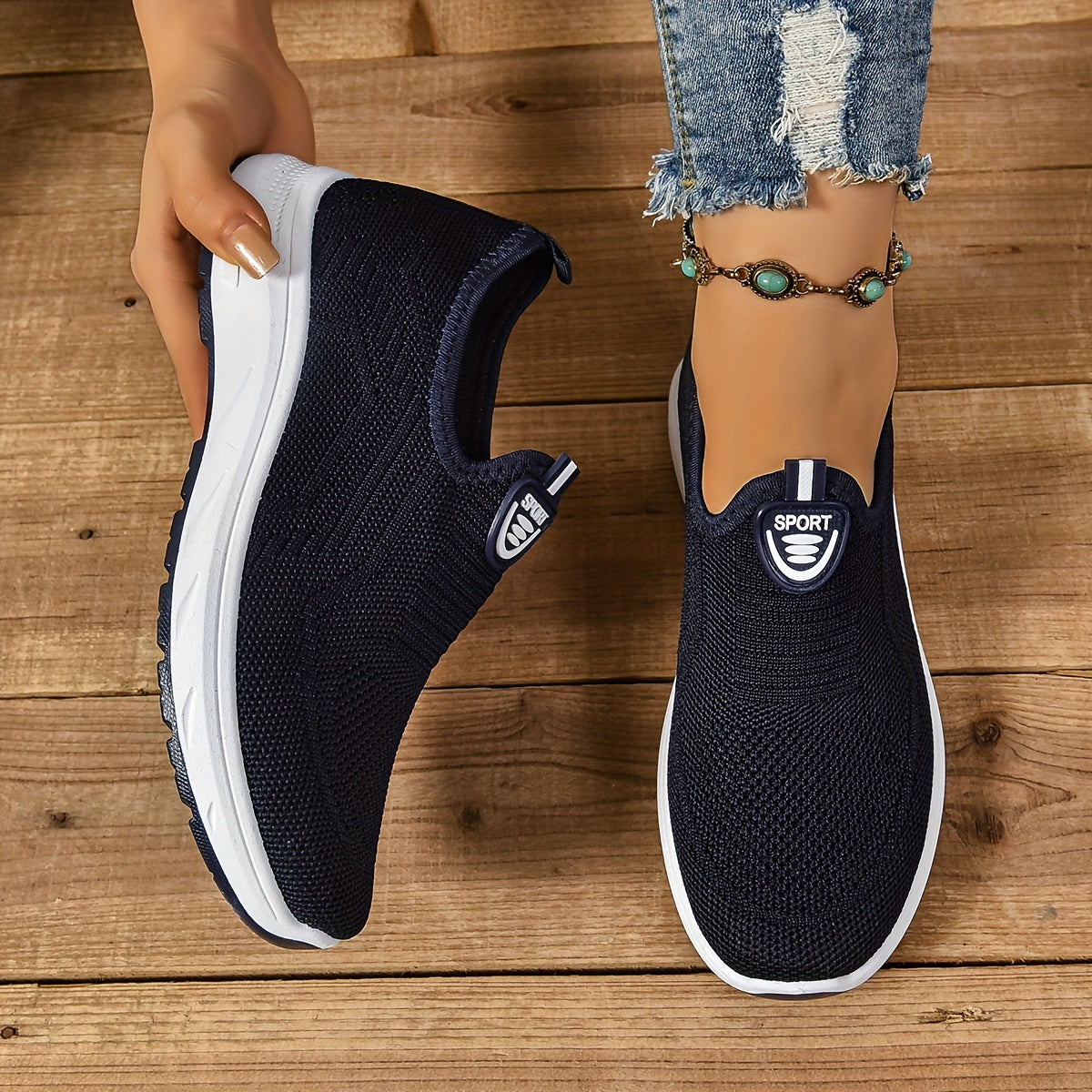 Riley - Ortopediska Dam Slip-On Sneakers