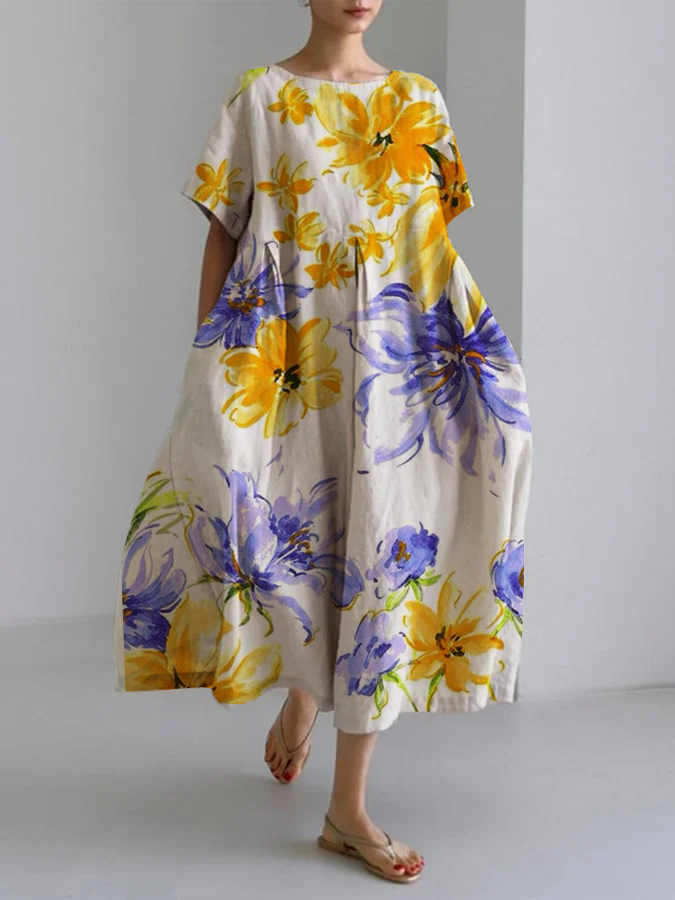 GRACE - CHIC BLOMSTERTYGD MAXIKLÄDNAD