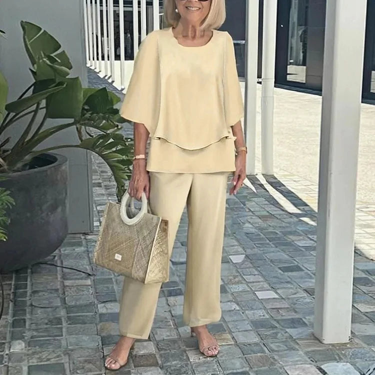 Genevieve | Stilig Trendig Tryck Tvådelat Set