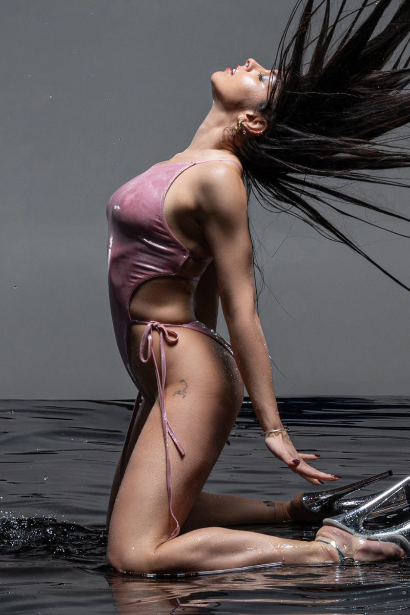 RAD Metallics Gloria bodysuit - Frost rosa