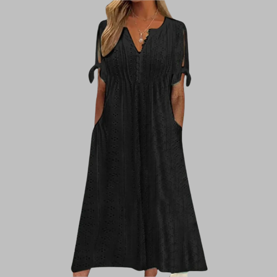 Alice | Elegant Sommar Boho Midi Klänning