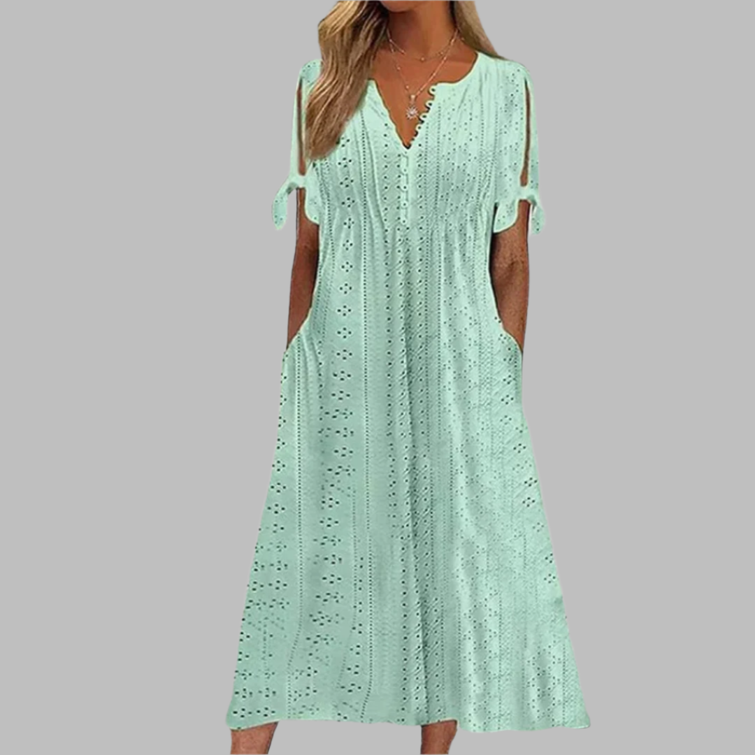 Alice | Elegant Sommar Boho Midi Klänning