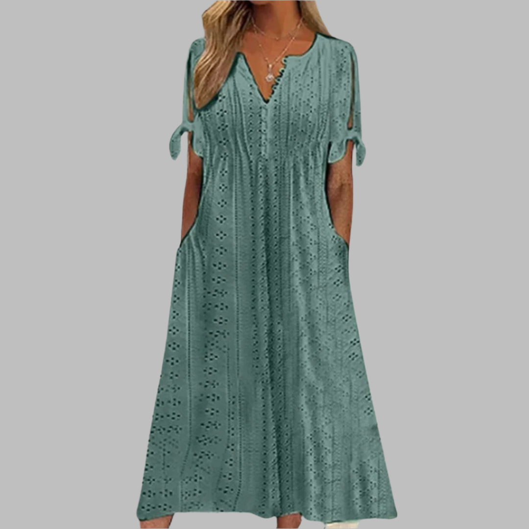 Alice | Elegant Sommar Boho Midi Klänning