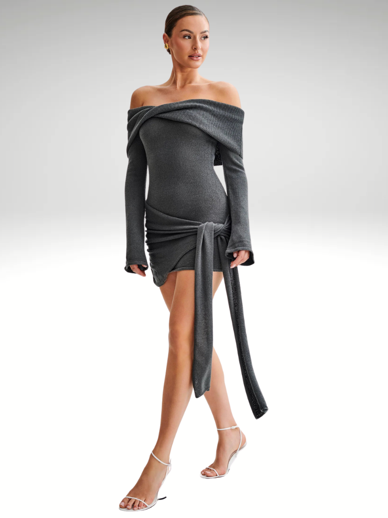 GLAMOUR WRAP MINI KLÄNNING