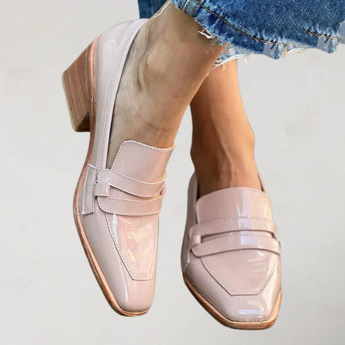 MIRANDA | ROSA PATENTERADE LOAFERS MED TJOCK KLACK