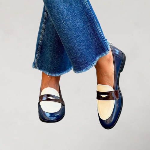 MARLEEN | MARINBLÅ LOAFER MED LITEN HÄL