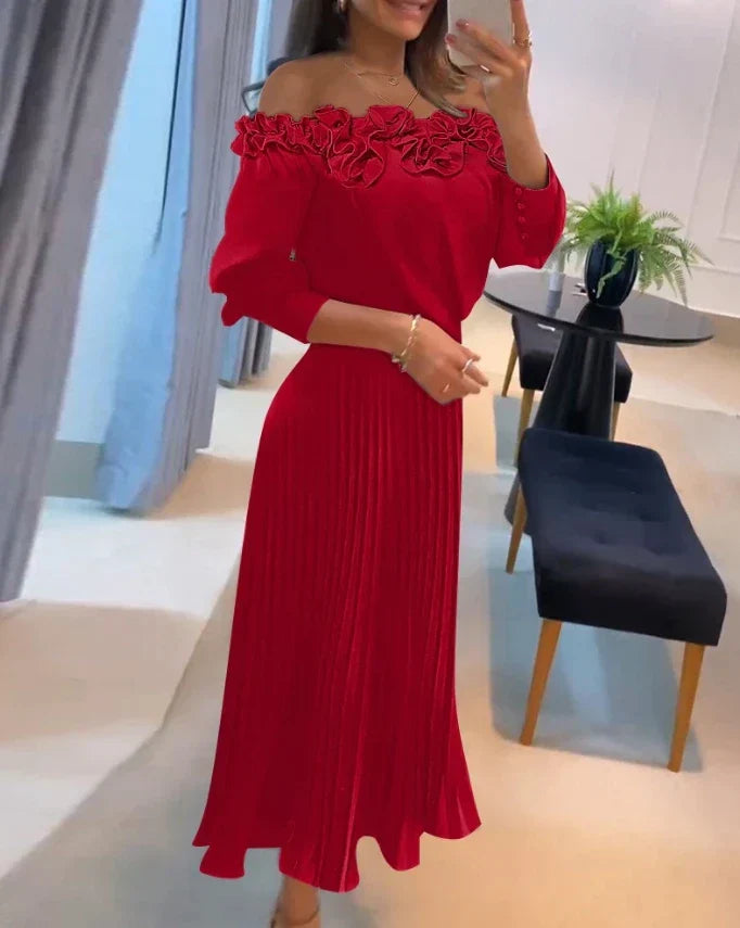 Aria | Fantastisk Off Shoulder Maxi Klänning