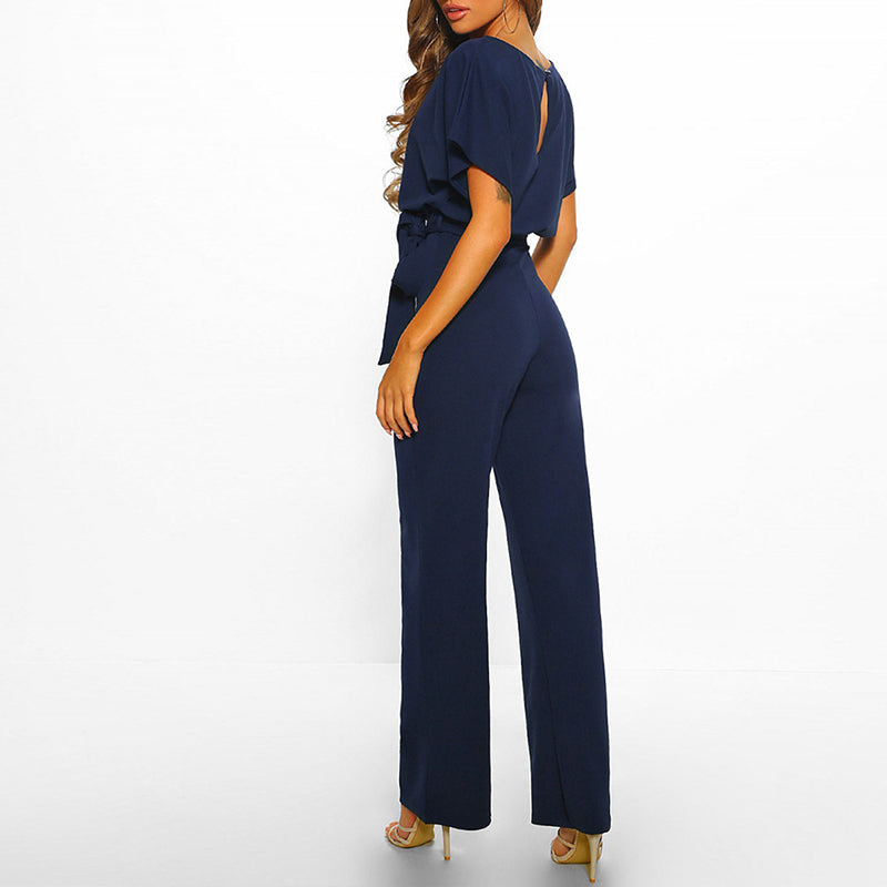 Cassandra | Stilig Jumpsuit med Bälte och Vida Ben