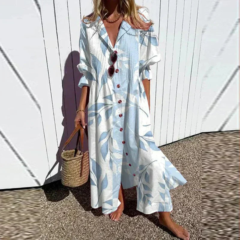 Cassidy – Boho Puff Sleeve Maxi Klänning