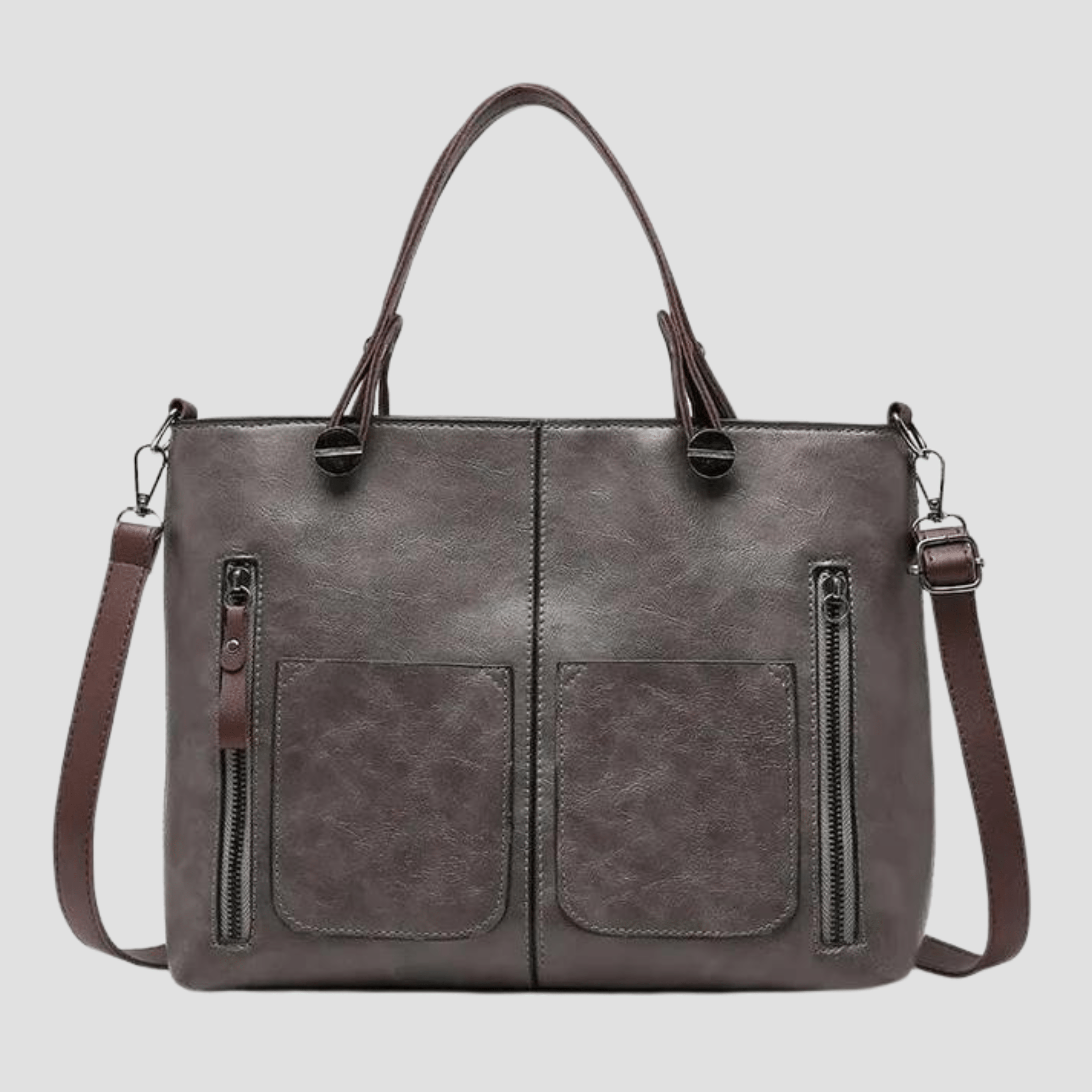 Elegant vintage läderaxelväska