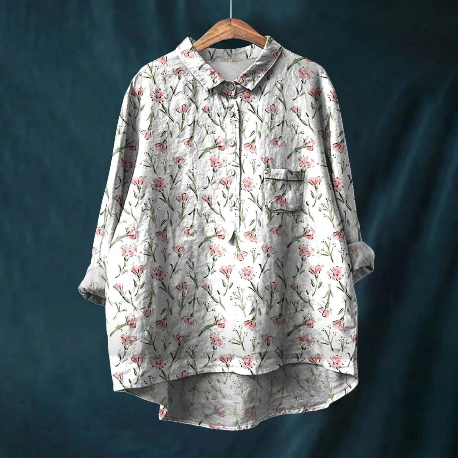 Meja | Elegant Långärmad Blommig Skjorta