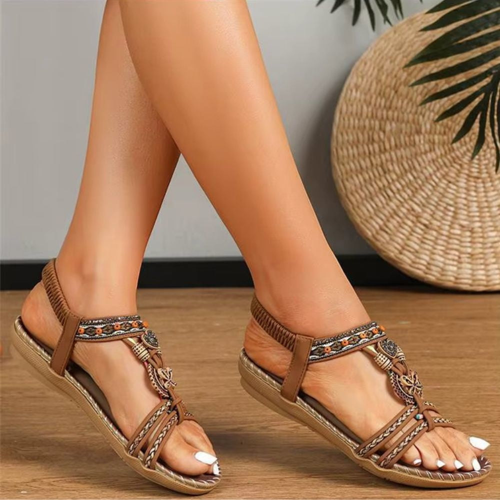 Venedig - Kvinnors Ortopediska Platta Boho Sandaler
