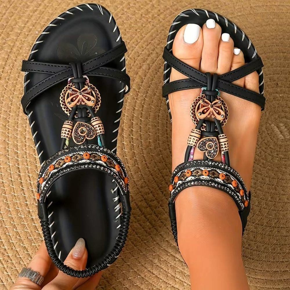 Venedig - Kvinnors Ortopediska Platta Boho Sandaler