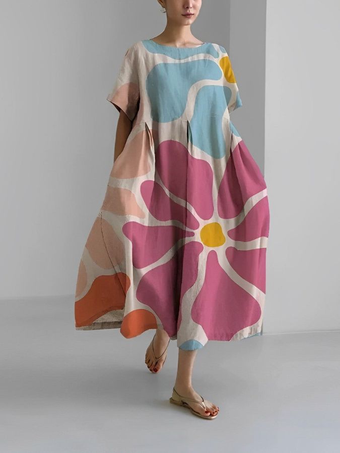 Skye - Boho Blommig Klänning