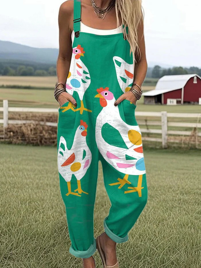 Dams overall - Vintage blommönster för enkel stil och komfort