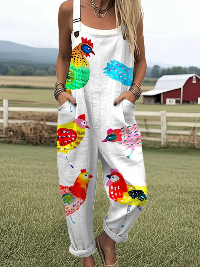 Vintage Vidbyxoverall - Bekväm och Chic Stil för Kvinnor