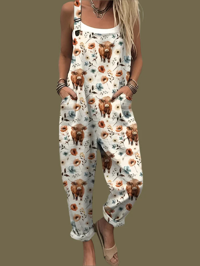 Camila | Lätt Vintage Vidbyxoverall