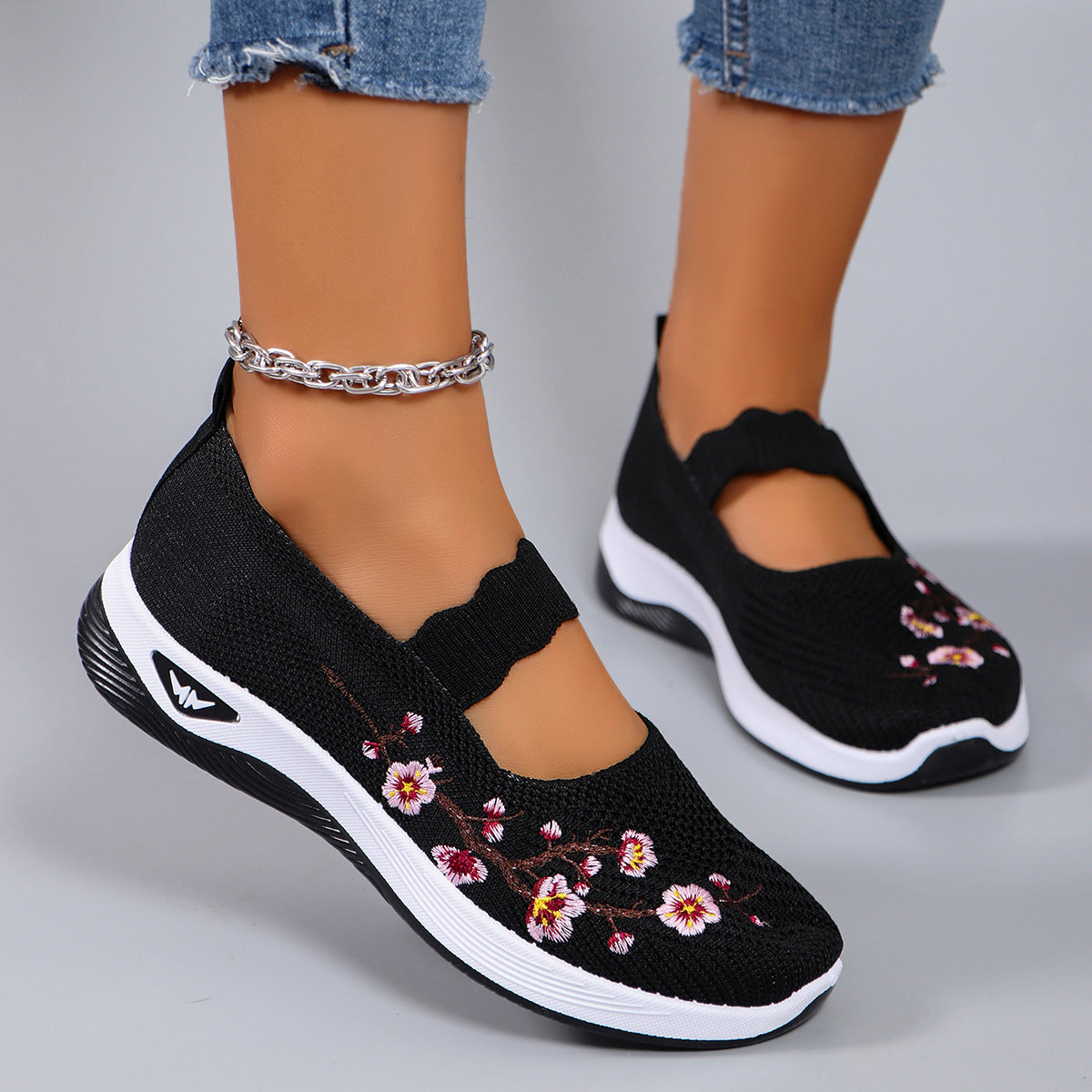 Elara | Ortopediska Blommiga Sneakers – Andningsbara, Dämpade & Stödjande