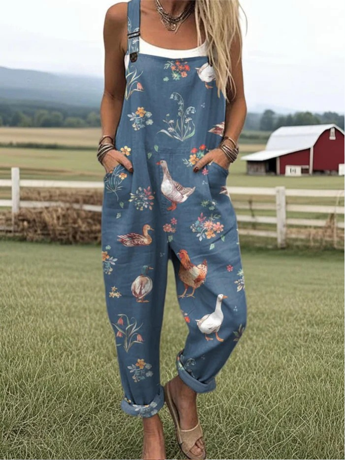 Nora | Lättvikts Vintage Jumpsuit med Vid Ben