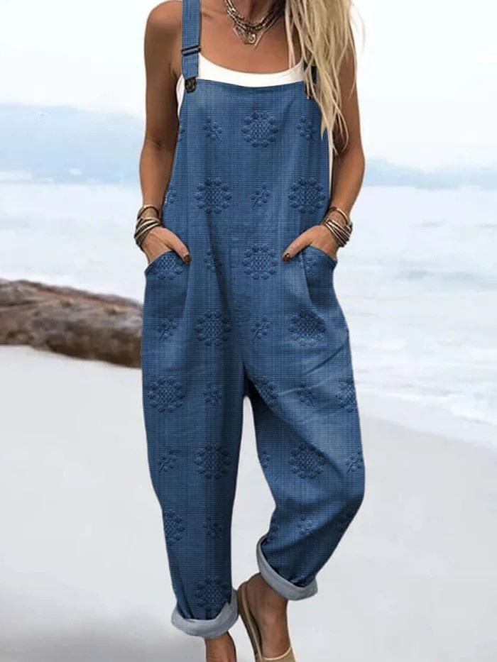 Alina | Lättvikts Vintage Jumpsuit med Vida Ben