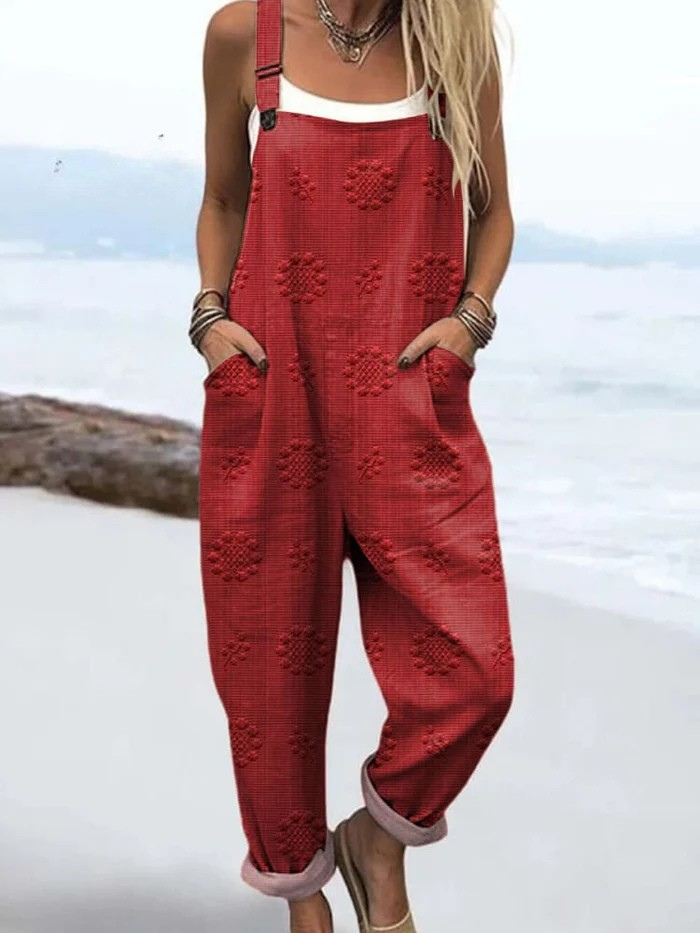 Alina | Lättvikts Vintage Jumpsuit med Vida Ben