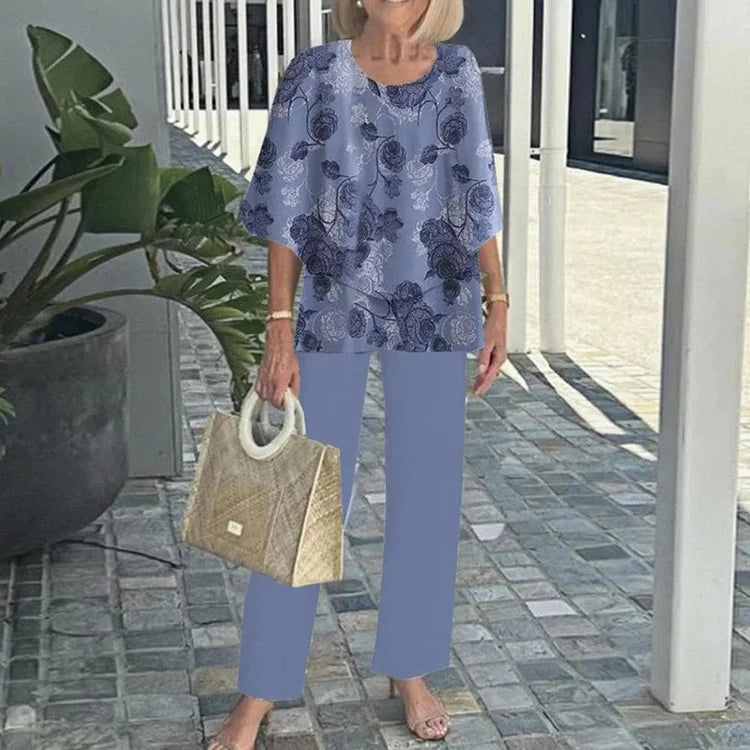 Genevieve | Stilig Trendig Tryck Tvådelat Set