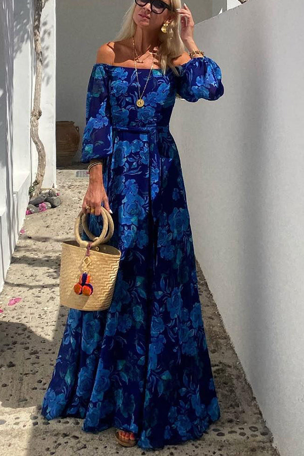 Calista | Blommig Off-Shoulder Maxiklänning
