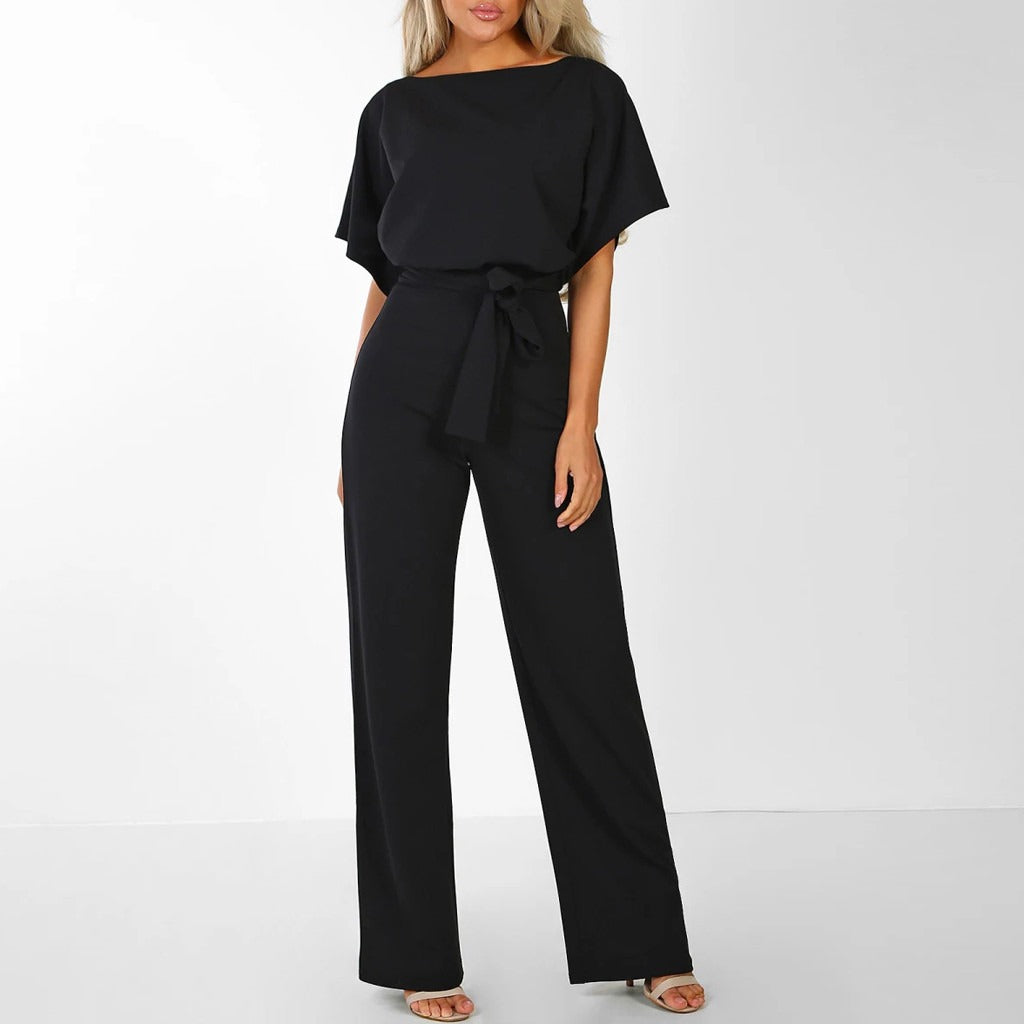 Cassandra | Stilig Jumpsuit med Bälte och Vida Ben