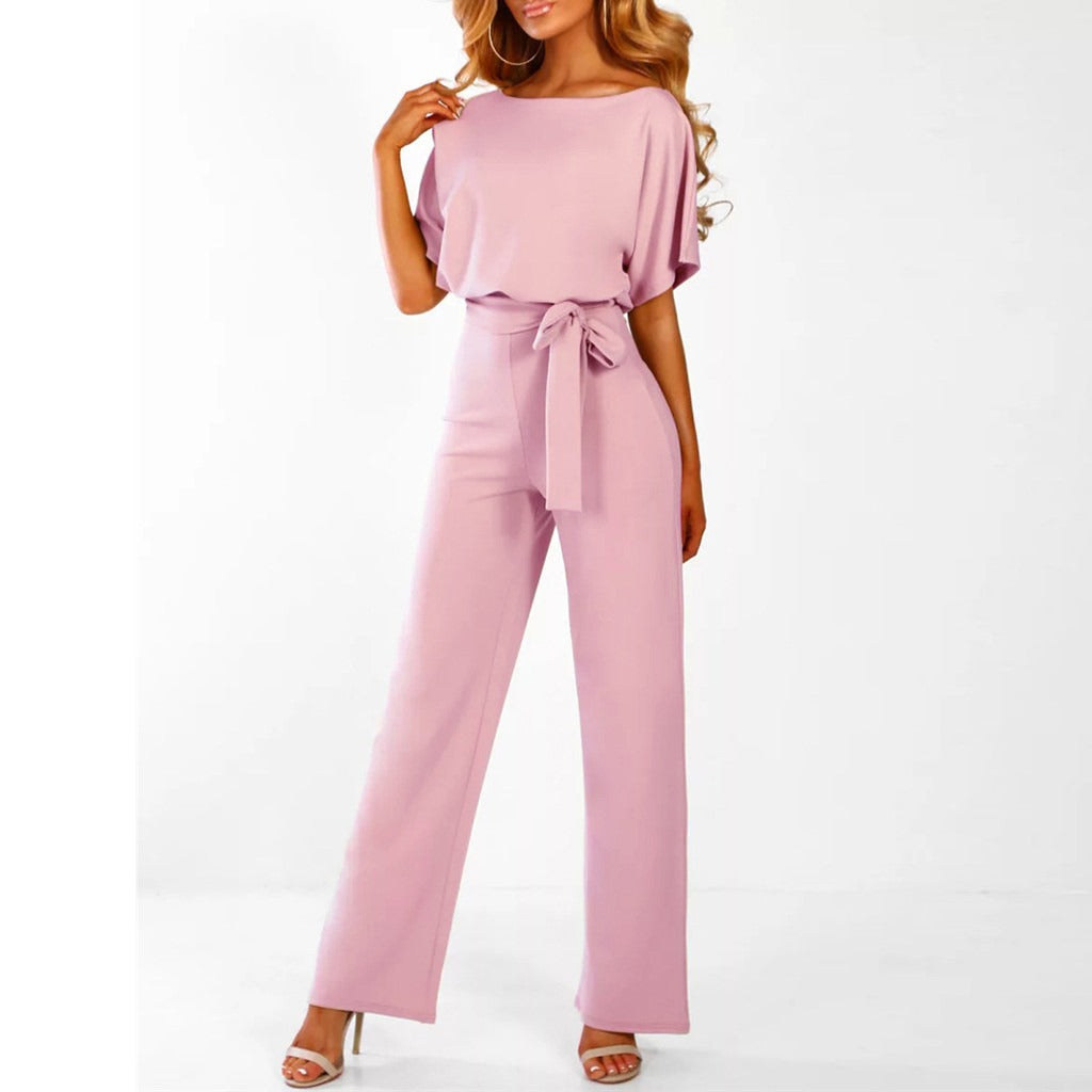 Cassandra | Stilig Jumpsuit med Bälte och Vida Ben