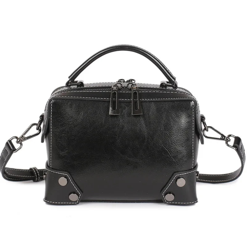 Vintage-stil Box Crossbody-väska