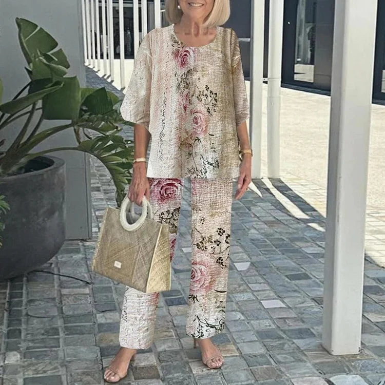 Genevieve | Stilig Trendig Tryck Tvådelat Set