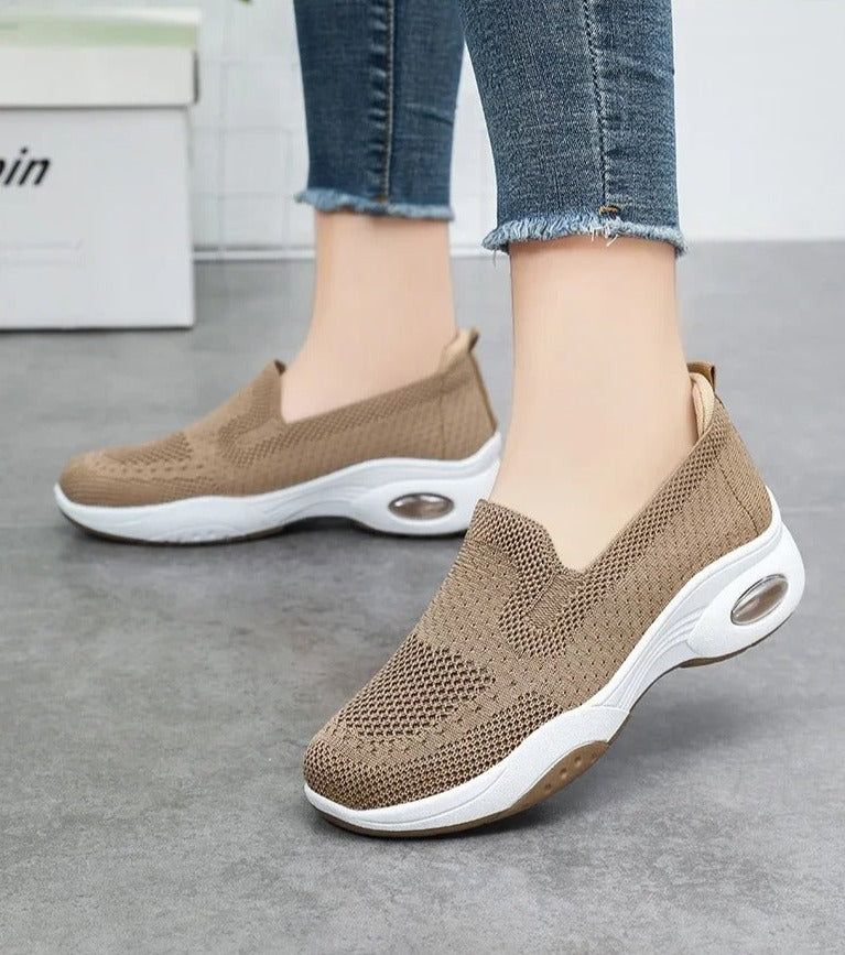 Gitte - Ortopediska Andningsbara Stickade Slip-On Sneakers