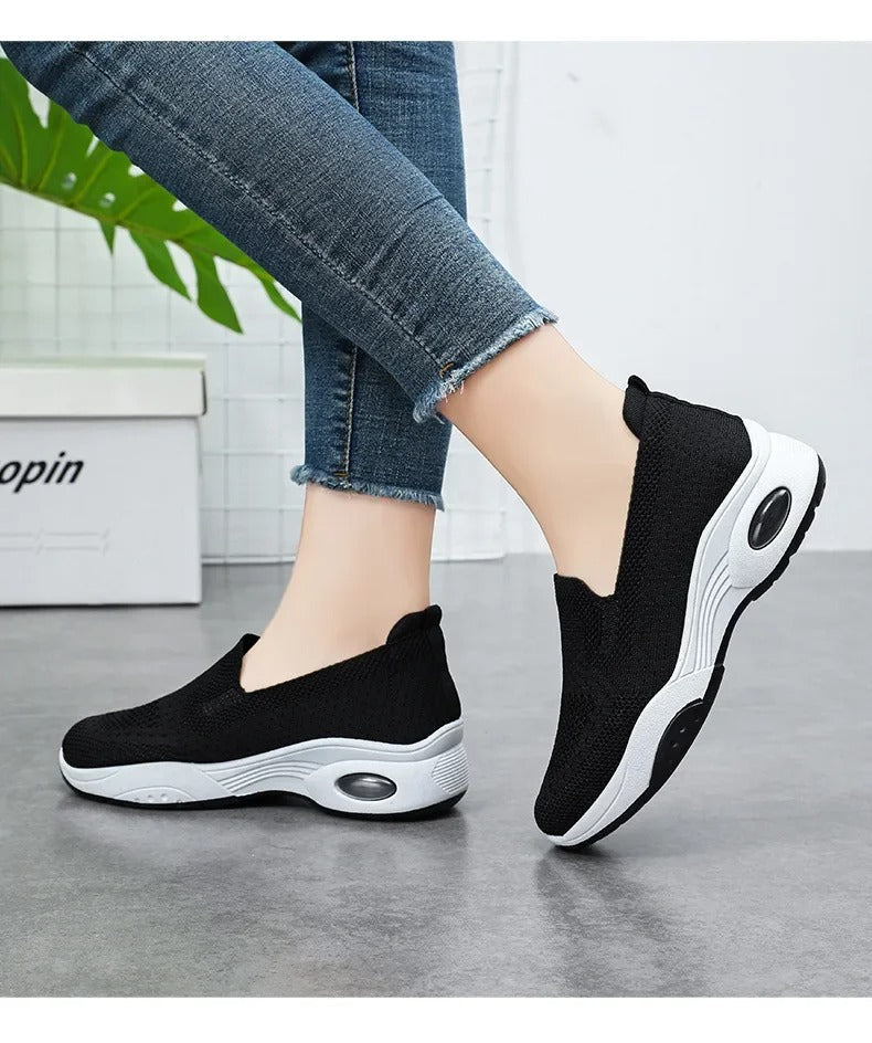 Gitte - Ortopediska Andningsbara Stickade Slip-On Sneakers