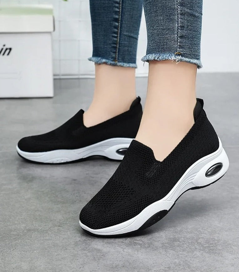 Gitte - Ortopediska Andningsbara Stickade Slip-On Sneakers