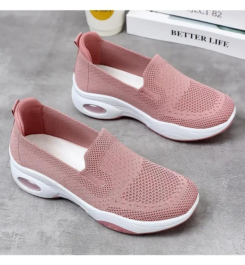 Gitte - Ortopediska Andningsbara Stickade Slip-On Sneakers