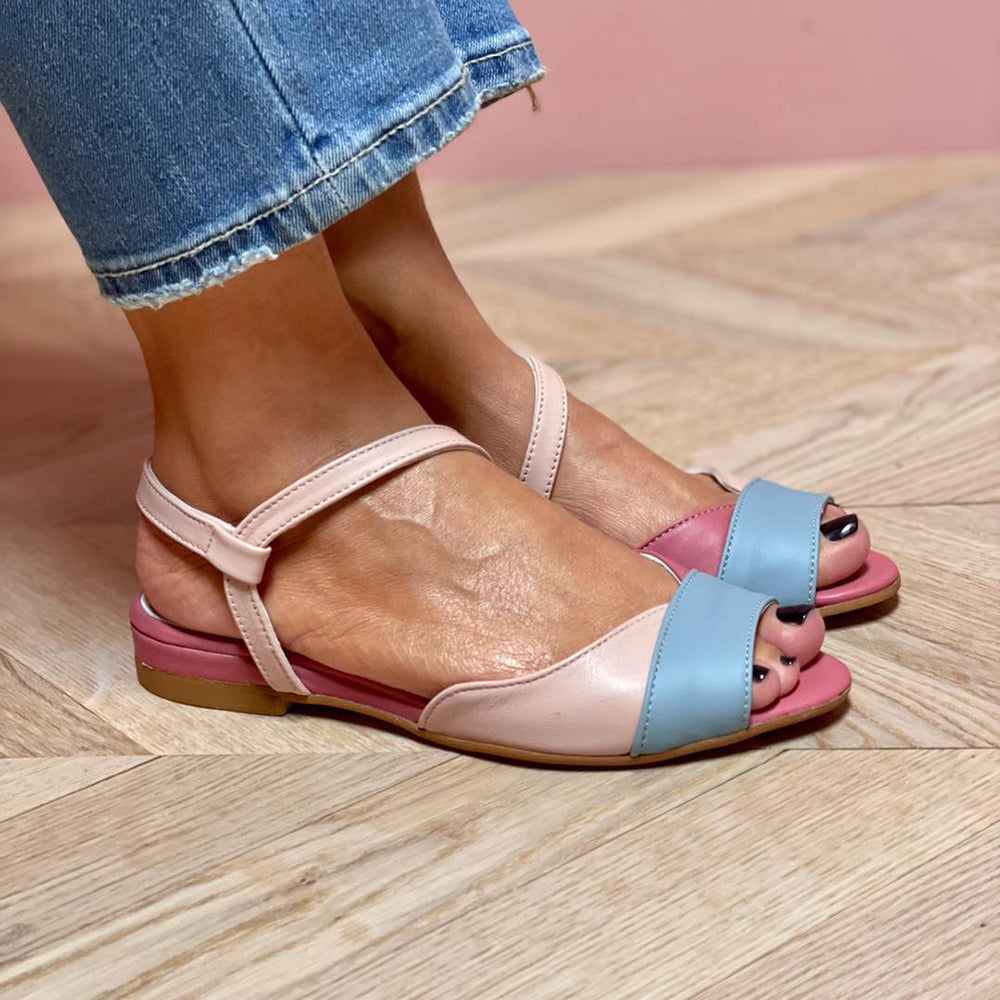 Johanna - Asymmetriska ljusrosa sandaler