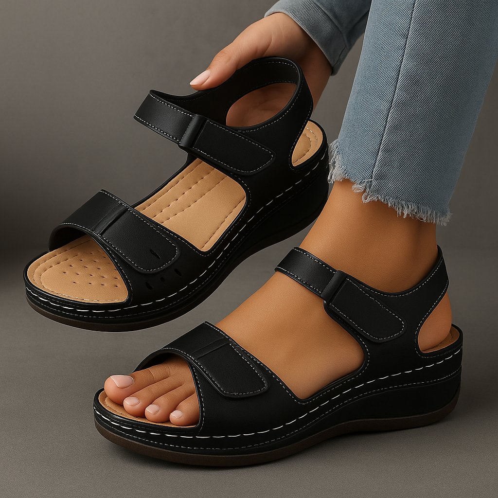 Veera ortopediska sandaler med kilklack