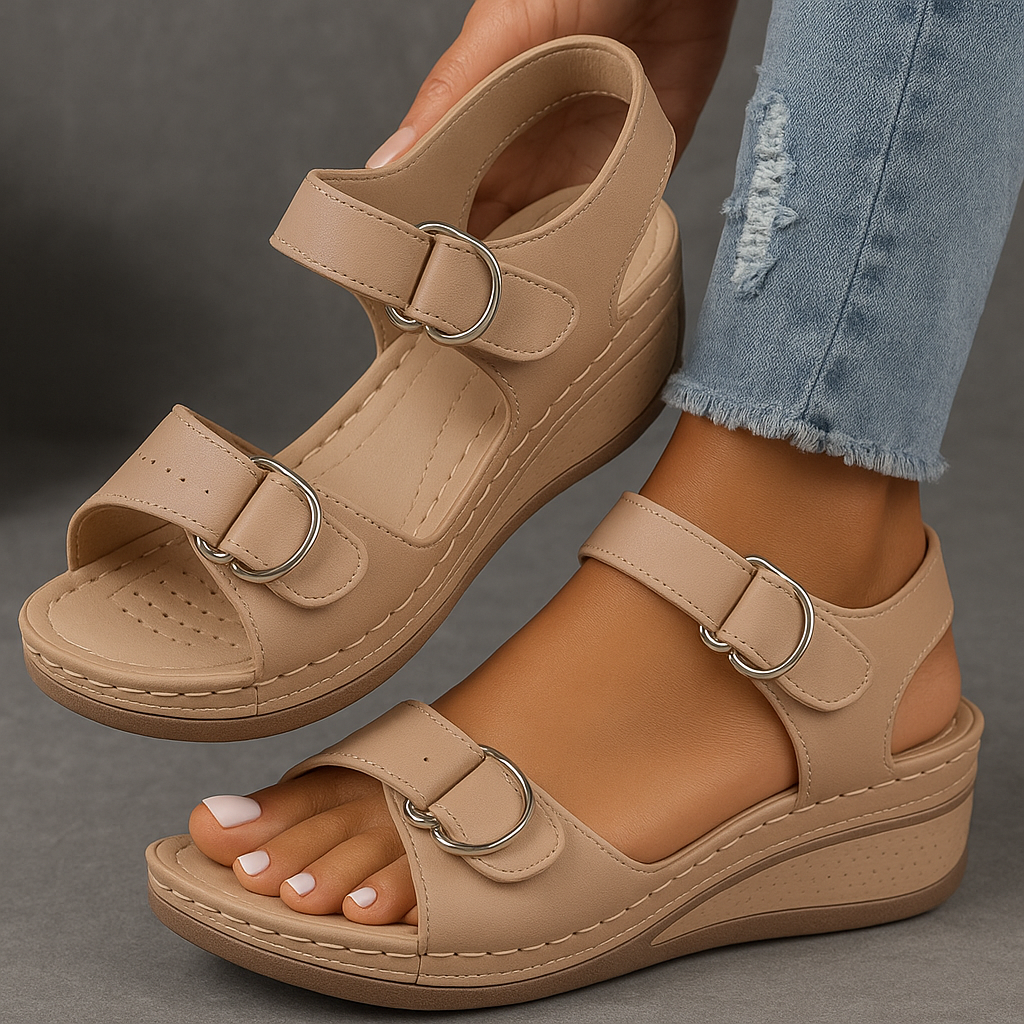 Veera ortopediska sandaler med kilklack