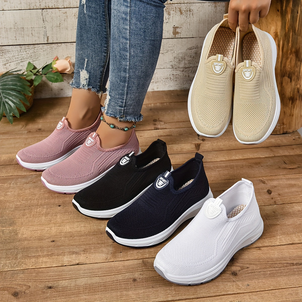 Riley - Ortopediska Dam Slip-On Sneakers
