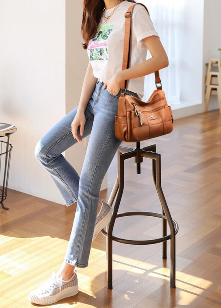 Evangeline - Designer Multi-Layer Crossbody Axelväska