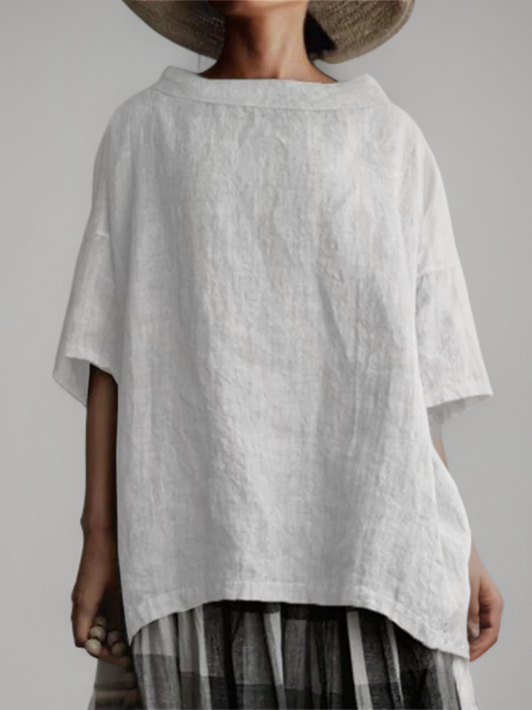 Viktoria┃Vintage oversized tunika med båtkrage