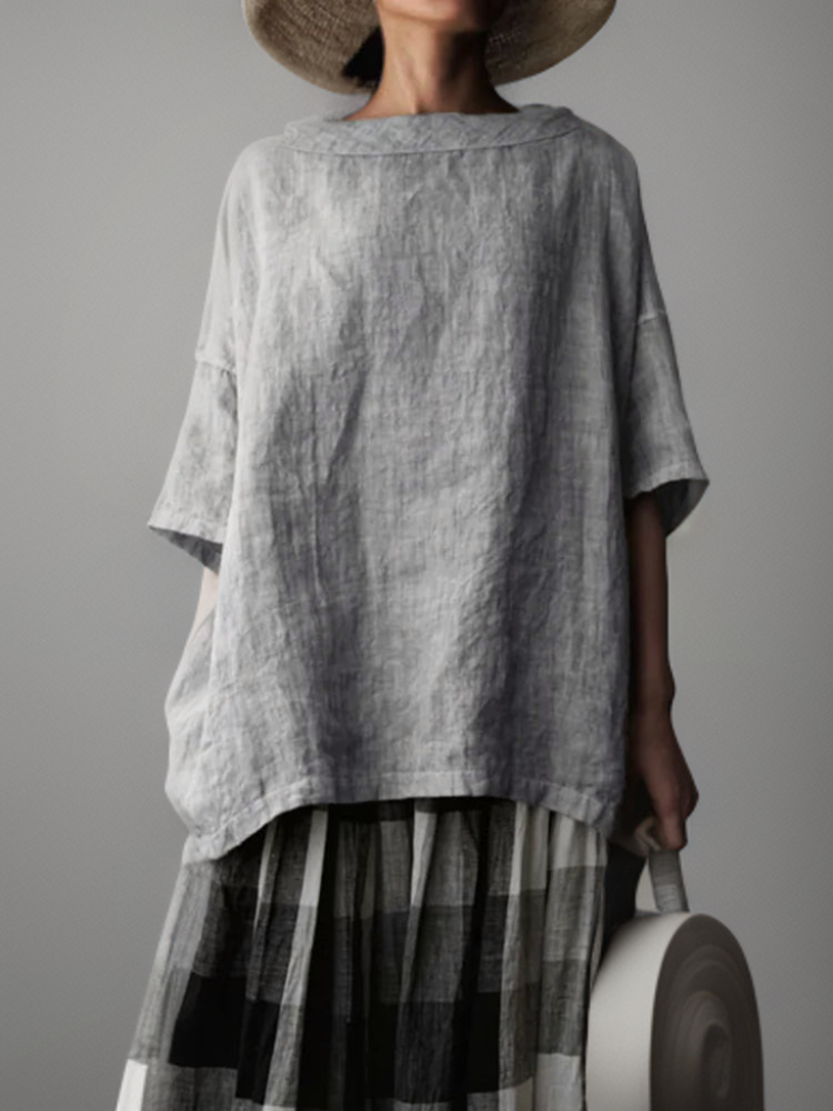 Viktoria┃Vintage oversized tunika med båtkrage