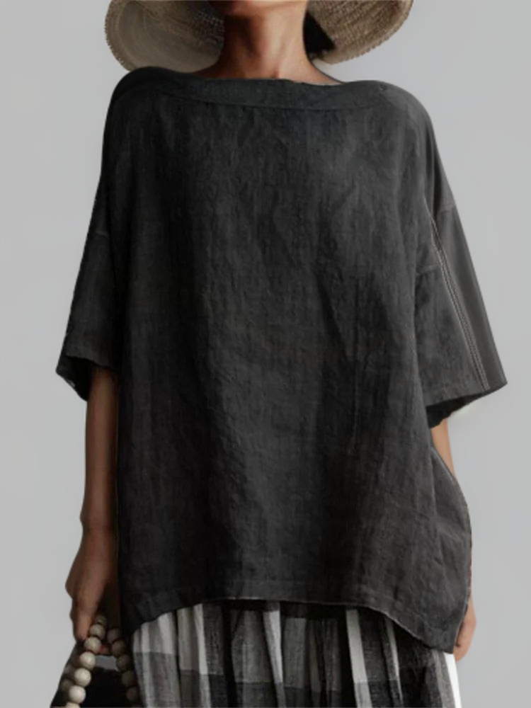 Viktoria┃Vintage oversized tunika med båtkrage