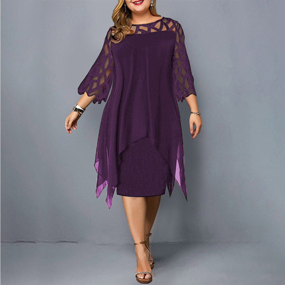 Kirsty | Chic Plus Size Midi Klänning För Moderna Kvinna