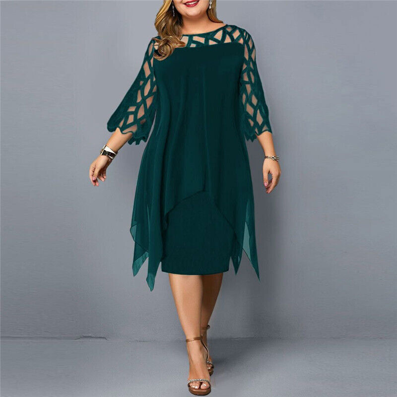 Kirsty | Chic Plus Size Midi Klänning För Moderna Kvinna